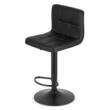 Set 2 scaune de bucatarie/bar, Artool, Prot, rotativ, piele ecologica neagra, picior metal negru, 41x44.5x87.5-108 cm