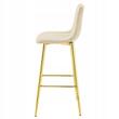 Set 2 scaune de bucatarie/bar, Artool, Pozza, catifea bej deschis, picioare metal auriu, 43x49x102 cm
