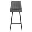 Set 2 scaune de bucatarie/bar, Artool, Pozza, catifea gri inchis, picioare metal negru, 43x35x104 cm
