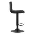 Set 2 scaune de bucatarie/bar, Artool, Prot, rotativ, piele ecologica neagra, picior metal negru, 41x44.5x87.5-108 cm