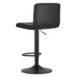 Set 2 scaune de bucatarie/bar, Artool, Prot, rotativ, piele ecologica neagra, picior metal negru, 41x44.5x87.5-108 cm