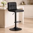 Set 2 scaune de bucatarie/bar, Artool, Prot, rotativ, piele ecologica neagra, picior metal negru, 41x44.5x87.5-108 cm