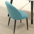 Set 2 scaune bucatarie/living, Telor, catifea, metal, verde albastrui si negru, 52x54x79 cm