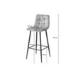 Set 2 scaune de bucatarie/bar, Artool, Arceto, catifea, otel, negru, 43.5x32.5x104 cm