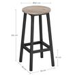 Set 2 scaune de bucatarie/bar, Artool, pal si otel, gri rustic, negru, 32x65 cm