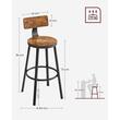 Set 2 scaune de bucatarie/bar, Artool, pal si otel, maro rustic, negru, 54x99 cm