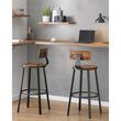 Set 2 scaune de bucatarie/bar, Artool, pal si otel, maro rustic, negru, 54x99 cm