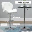 Set 2 scaune de bucatarie/bar, Avery, rotative, piele, alb si argintiu, 51.5x57.5x93-114.5 cm