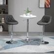 Set 2 scaune de bucatarie/bar, Marion, rotative, piele PU, gri si argintiu, 51.5x48x83-104 cm