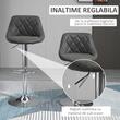 Set 2 scaune de bucatarie/bar, Marion, rotative, piele PU, gri si argintiu, 51.5x48x83-104 cm
