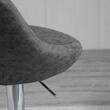 Set 2 scaune de bucatarie/bar, Marion, rotative, piele PU, gri si argintiu, 51.5x48x83-104 cm