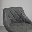 Set 2 scaune de bucatarie/bar, Marion, rotative, piele PU, gri si argintiu, 51.5x48x83-104 cm