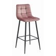 Set 2 scaune de bucatarie/bar, Artool, Arceto, catifea, otel, roz si negru, 43.5x32.5x104 cm