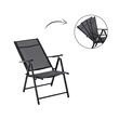 Set 2 scaune gradina/terasa, pliabile, otel, negru, 60x58x100 cm, Chomik