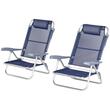 Set 2 scaune pliabile pentru pescuit, aluminiu, albastru, max 120 kg, 65x62x80 cm