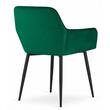 Set 2 scaune stil fotoliu bucatarie/living, Artool, Nola, catifea, metal, verde si negru, 58x57x79 cm