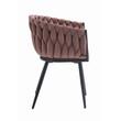 Set 2 scaune stil fotoliu bucatarie/living, Artool, Orion, catifea, metal, roz inchis si negru, 61x55x79 cm