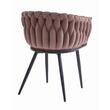 Set 2 scaune stil fotoliu bucatarie/living, Artool, Orion, catifea, metal, roz inchis si negru, 61x55x79 cm