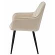 Set 2 scaune tip fotoliu bucatarie/living, Artool, Nana, catifea bej, picioare metal negru, 54x61x83.5 cm