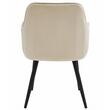 Set 2 scaune tip fotoliu bucatarie/living, Artool, Nana, catifea bej, picioare metal negru, 54x61x83.5 cm
