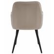 Set 2 scaune tip fotoliu bucatarie/living, Artool, Nana, catifea bej inchis, picioare metal negru, 54x61x83.5 cm
