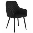 Set 2 scaune tip fotoliu bucatarie/living, Artool, Nana, catifea neagra, picioare metal negru, 54x61x83.5 cm