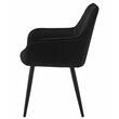 Set 2 scaune tip fotoliu bucatarie/living, Artool, Nana, catifea neagra, picioare metal negru, 54x61x83.5 cm