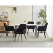 Set 2 scaune tip fotoliu bucatarie/living, Artool, Nana, catifea neagra, picioare metal negru, 54x61x83.5 cm