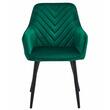 Set 2 scaune tip fotoliu bucatarie/living, Artool, Nana, catifea verde inchis, picioare metal negru, 54x61x83.5 cm