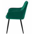 Set 2 scaune tip fotoliu bucatarie/living, Artool, Nana, catifea verde inchis, picioare metal negru, 54x61x83.5 cm