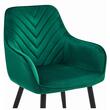 Set 2 scaune tip fotoliu bucatarie/living, Artool, Nana, catifea verde inchis, picioare metal negru, 54x61x83.5 cm