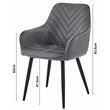 Set 2 scaune tip fotoliu bucatarie/living, Artool, Nana, catifea verde inchis, picioare metal negru, 54x61x83.5 cm