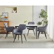 Set 2 scaune tip fotoliu bucatarie/living, Artool, Nana, rotativ, catifea gri inchis, picioare metal negru, 56x61x83.5 cm