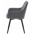 Set 2 scaune tip fotoliu bucatarie/living, Artool, Nana, rotativ, catifea gri inchis, picioare metal negru, 56x61x83.5 cm