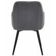 Set 2 scaune tip fotoliu bucatarie/living, Artool, Nana, rotativ, catifea gri inchis, picioare metal negru, 56x61x83.5 cm