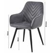 Set 2 scaune tip fotoliu bucatarie/living, Artool, Nana, rotativ, catifea gri inchis, picioare metal negru, 56x61x83.5 cm