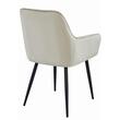 Set 2 scaune tip fotoliu bucatarie/living, Artool, Solden, catifea bej, picioare metal negru, 55x45.5x83.5 cm