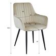Set 2 scaune tip fotoliu bucatarie/living, Artool, Solden, catifea bej, picioare metal negru, 55x45.5x83.5 cm
