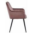 Set 2 scaune tip fotoliu bucatarie/living, Artool, Solden, catifea roz, picioare metal negru, 55x45.5x83.5 cm