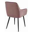 Set 2 scaune tip fotoliu bucatarie/living, Artool, Solden, catifea roz, picioare metal negru, 55x45.5x83.5 cm