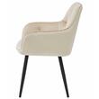 Set 2 scaune tip fotoliu bucatarie/living, Artool, York, catifea bej, picioare metal negru, 56x62x83.5 cm