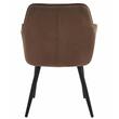 Set 2 scaune tip fotoliu bucatarie/living, Artool, York, catifea maro, picioare metal negru, 56x62x83.5 cm
