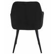 Set 2 scaune tip fotoliu bucatarie/living, Artool, York, catifea neagra, picioare metal negru, 56x62x83.5 cm