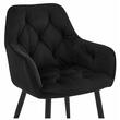 Set 2 scaune tip fotoliu bucatarie/living, Artool, York, catifea neagra, picioare metal negru, 56x62x83.5 cm