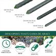 Set 20 araci/suport pentru rosii, castraveti, fasole, metal + PVC, verde, 180x0.8 cm, Artool