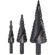 Set 3 burghie pentru metal, in trepte, profesionale, titan, 4-12/20/32 mm, Richmann Exclusive