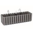 Set 3 jardiniere decorative cu suport metalic, sistem irigare,​​​​​​​ gri, 58x18x16.2 cm, Boardee Fencycase W