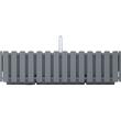 Set 3 jardiniere decorative cu suport metalic, sistem irigare,​​​​​​​ gri, 58x18x16.2 cm, Boardee Fencycase W