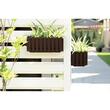 Set 3 jardiniere decorative cu suport metalic, sistem irigare,​​​​​​​ maro, 38x18x16.2 cm, Boardee Fencycase W