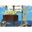 Set 3 jardiniere decorative cu suport metalic, sistem irigare,​​​​​​​ maro, 38x18x16.2 cm, Boardee Fencycase W